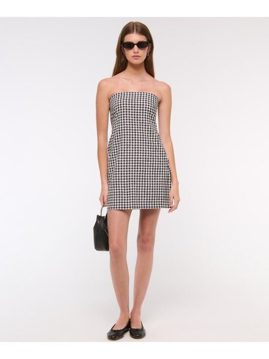 Abercrombie & Fitch Dresses & Skirts - Abercrombie & Fitch Scarlett Strapless Linen Blend Skort Dress Gingham Sz SP